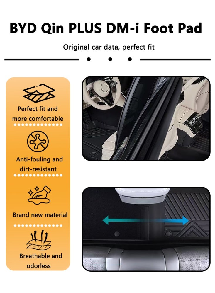 BYD Car floor mat, suitable for 2025 model BYD Qin PLUS DM-i car floor mats, durable, waterproof, easy to clean, high-end - Image 2